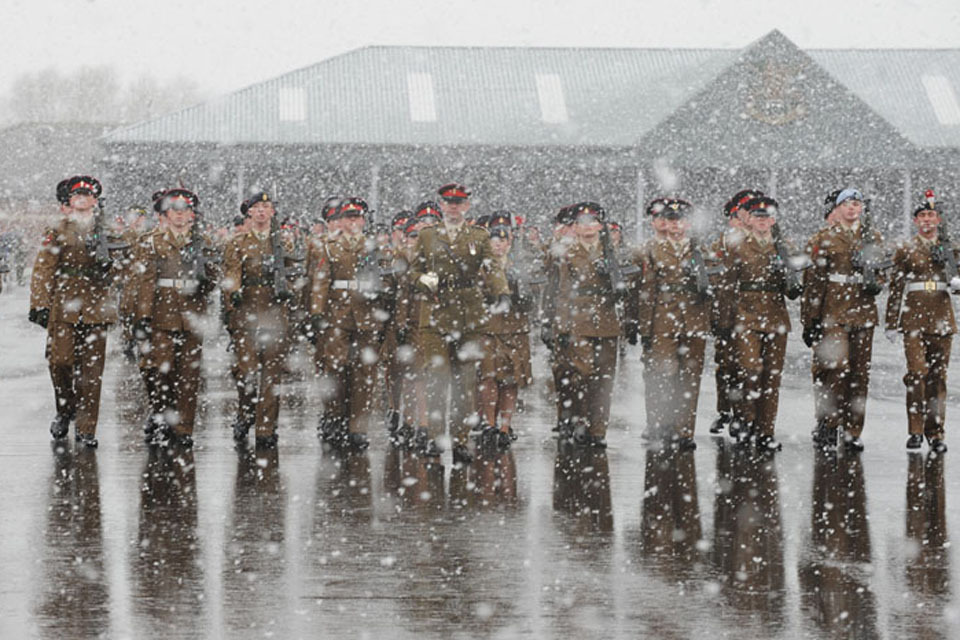 Top junior soldiers brave blizzards to graduate
