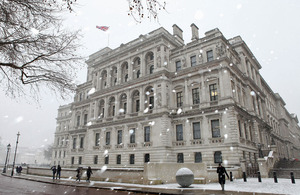 Foreign and Commonwealth Office building snow