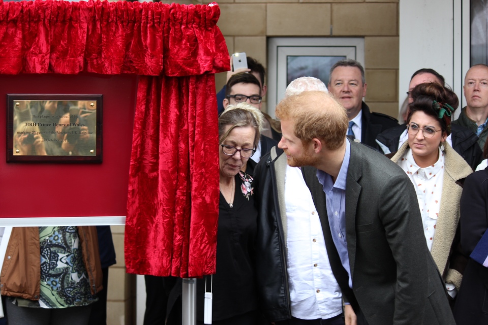 Prince Harry unveils a plaque to commemorate 25 years of the Veterans UK Helpline, Crown Copyright, All Rights Reserved