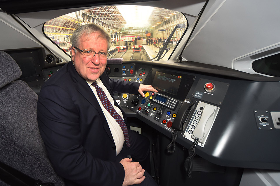 Inside the class 800 train cab.