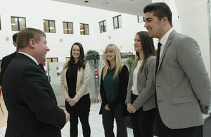 Armed Forces Minister Mark Francois meets MBDA apprentices [Picture: Copyright MBDA]