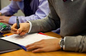 Students writing