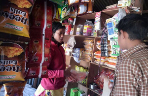 Pratima working in her shop in Nepal