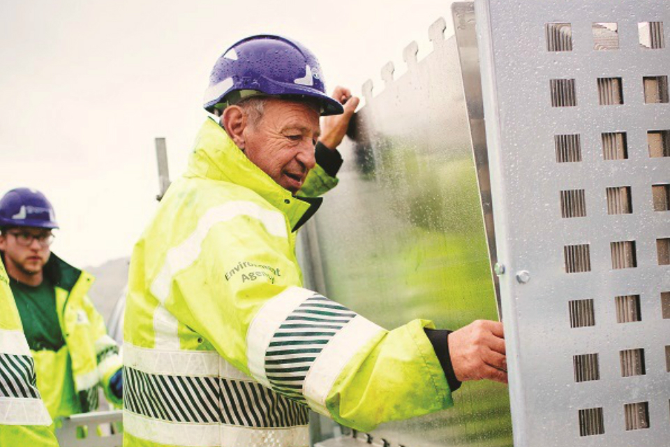 First joint exercise with the fire service in the south west to test flood defence barriers