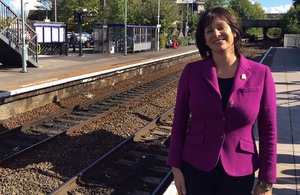 Rail Minister Claire Perry at Trowbridge station.