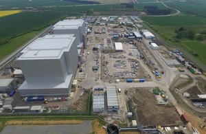 Aerial view of Bradwell nuclear site in Essex