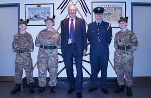 Minister for Reserves Julian Brazier at Broxburn Academy. Crown Copyright.