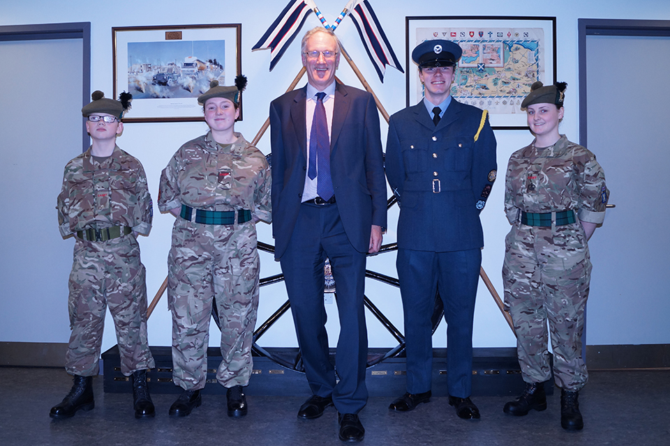 Cadet pupils on the march as Minister visits Scotland