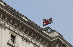 Flag at half-mast at the Foreign and Commowealth office