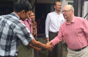 Alistair Burt pictured during his visit to Burma. Picture: DFID