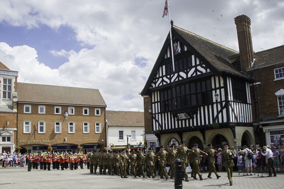 Soldiers on parade in Saffron Walden