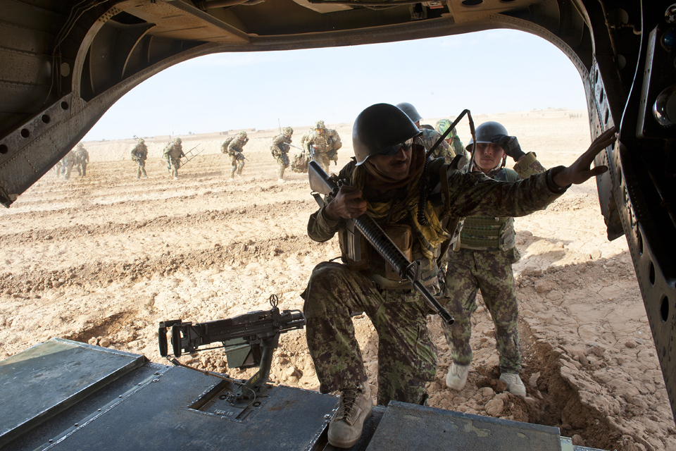 Soldiers from the Afghan National Army's 3/215 Brigade