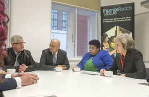 Prime Minister and Communities Secretary meeting people at homelessness charity Thames Reach.