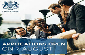 Chevening applications open on 7th August, 2017