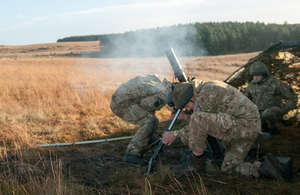 Members of 4th Battalion The Parachute Regiment training with mortars at Otterburn in Northumbria [Picture: Ian Chapman, Crown copyright]