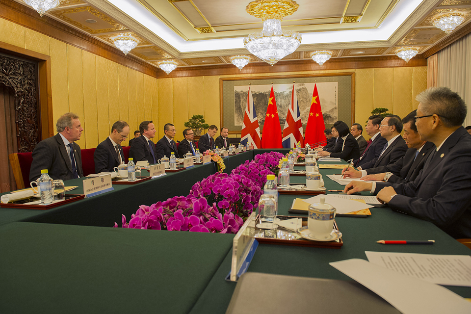 The Prime Minister in discussion with President Xi Jinping