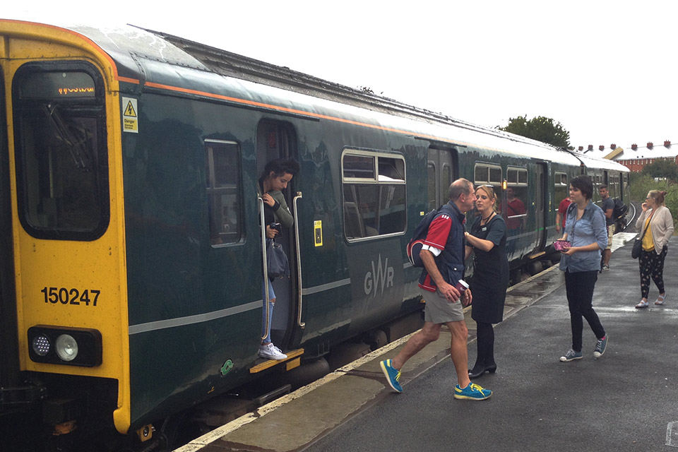 Train at Melksham station.