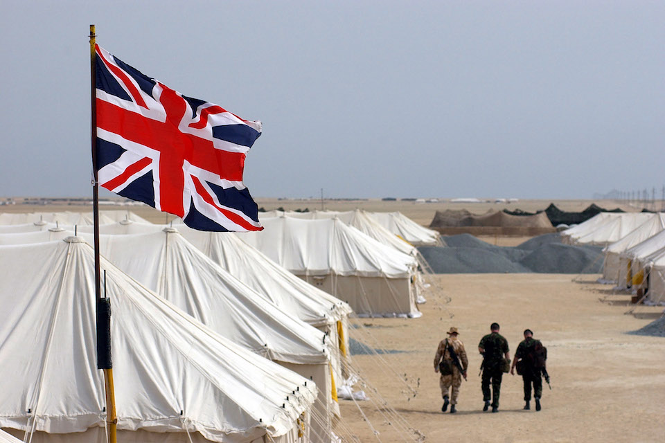 Union Jack flag on British Military base.