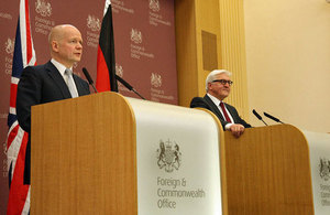 The Foreign Secretary William Hague and Foreign Minister of Germany Frank-Walter Steinmeier.