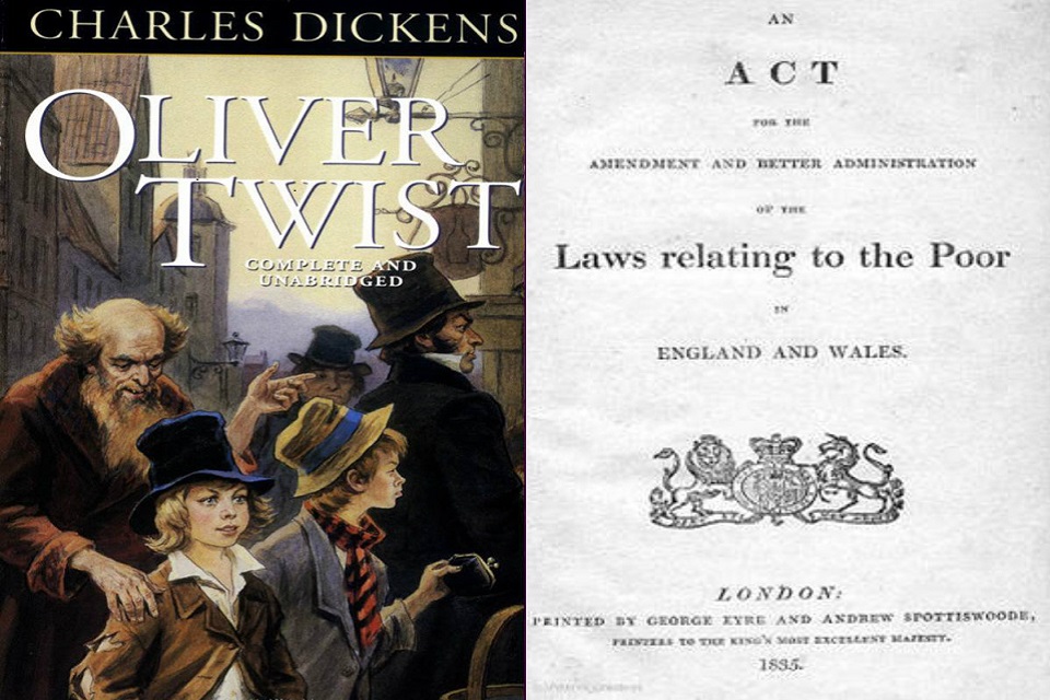 Book cover of Oliver Twist and the Poor Law Amendment Act.
