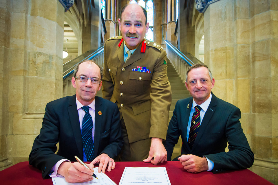 From left: Councillor Colin Lambert, Brigadier Nick Fitzgerald and Councillor Alan McCarthy