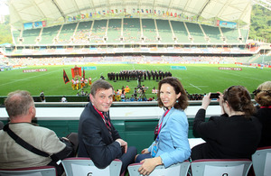 Welsh Secretary with the Consul General at the HK Rugby Sevens