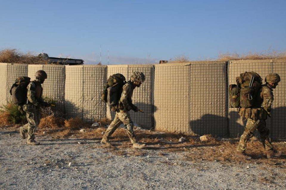 A patrol departs FOB Spartan