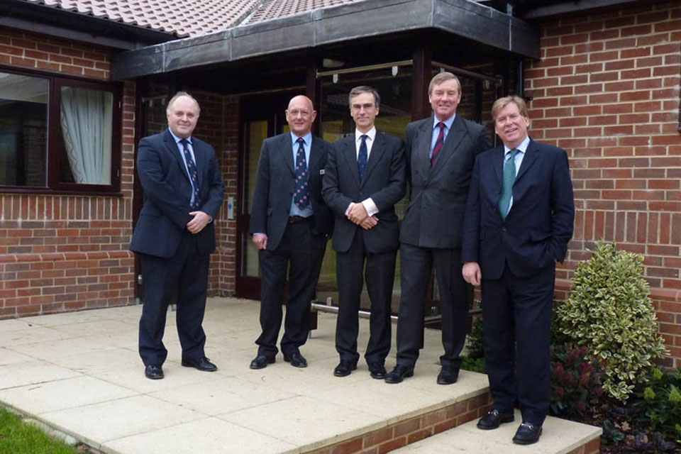 From left: Malcolm Bellwood, Combat Stress Operations Manager South, Robert Bieber, Combat Stress Trustee, Dr Andrew Murrison, Andrew Robathan and Simon Burns