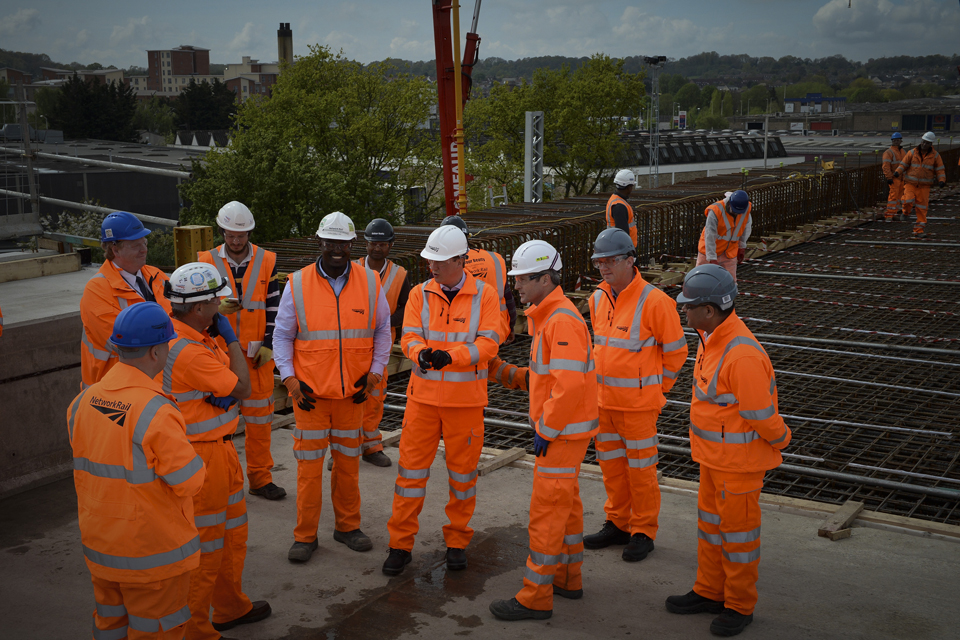 David Cameron visiting the Reading Elevated Railway