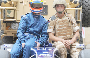 Racing driver Andrew Jarman (left) and Trooper Oliver Parsons