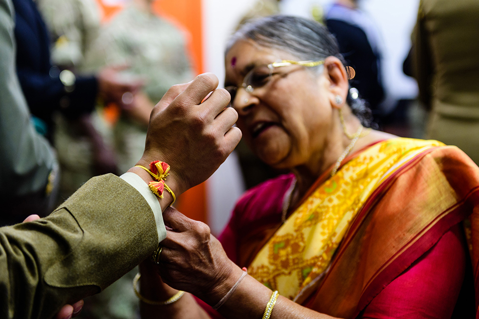 Tying a Rakhi