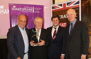 Actor Roberto Carnaghi receives a Shakespeare Award