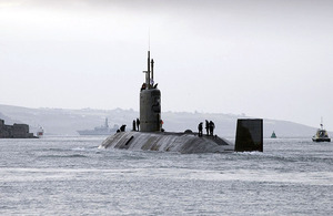 Stock image of HMS Triumph, one of the Royal Navy's Trafalgar Class submarines