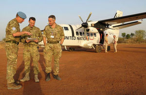 The UK military team in South Sudan. Crown Copyright