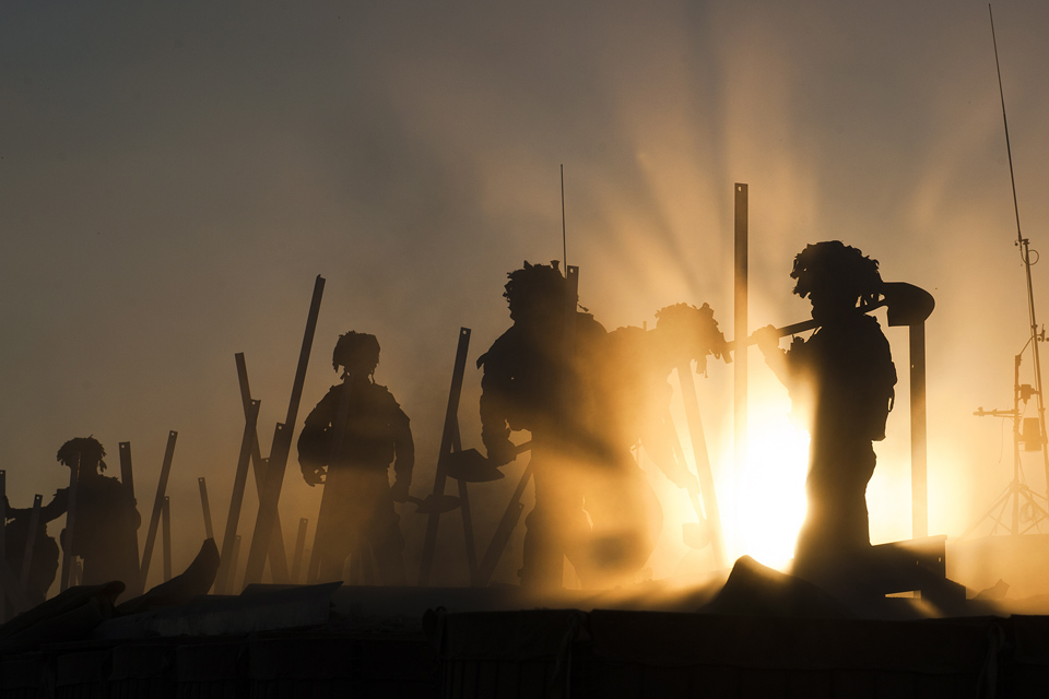 Royal Engineers strip out an accommodation building at Patrol Base Nahidulla