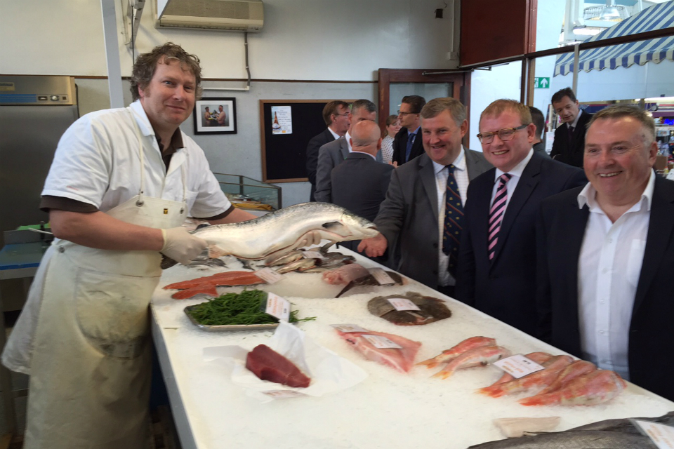 Marcus Jones at the Whole Plaice stall at Plymouth City Market