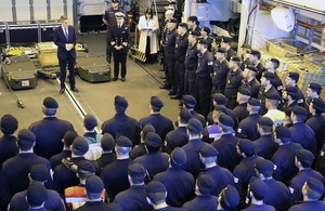 Defence Secretary Gavin Williamson addressed the crew of HMS Sutherland last week.