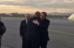 Prime Minister David Cameron arrived in Bulgaria on 3 December.