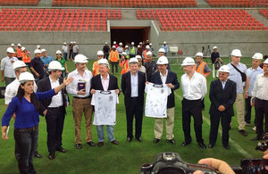 The Foreign Secretary visiting Manaus World Cup Stadium