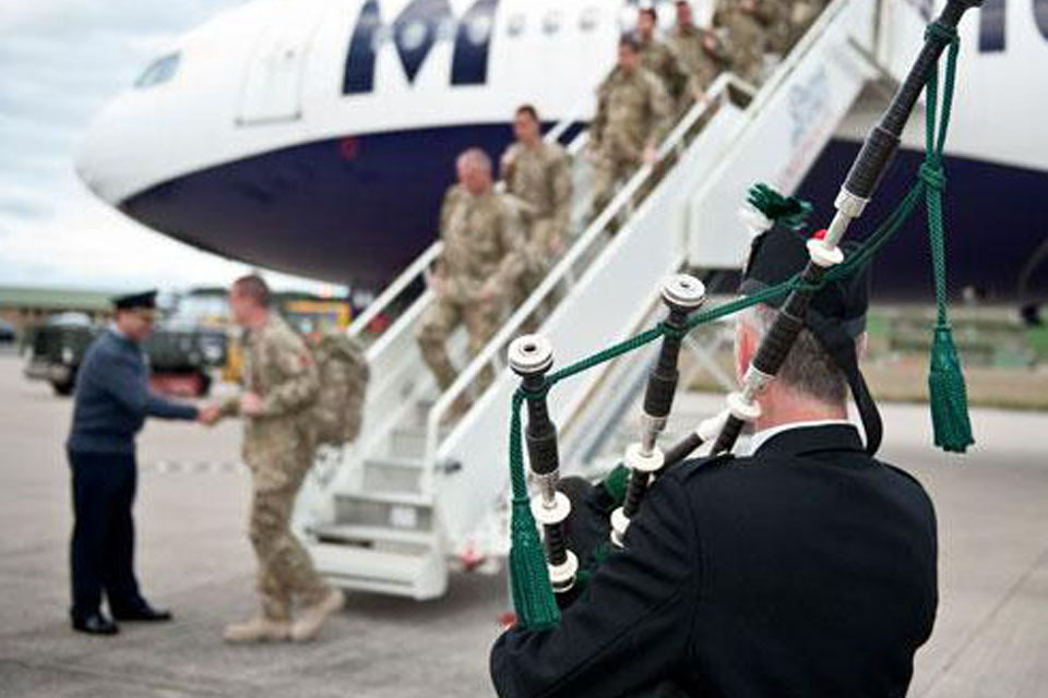 The Dambusters' return from four month tour of Afghanistan