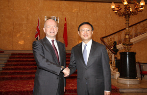 The Foreign Secretary and State Councillor Yang held talks on Thursday and Friday this week.