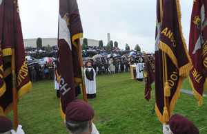 The dedication ceremony for the Parachute Regiment and Airborne Forces Memorial at the National Memorial Arboretum in Staffordshire