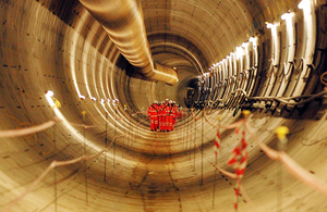 Inside a completed Crossrail tunnel