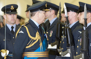 The Duke of York inspects the parade at RAF Lossiemouth [Picture: Sergeant Stu Fenwick RAF, Crown copyright]