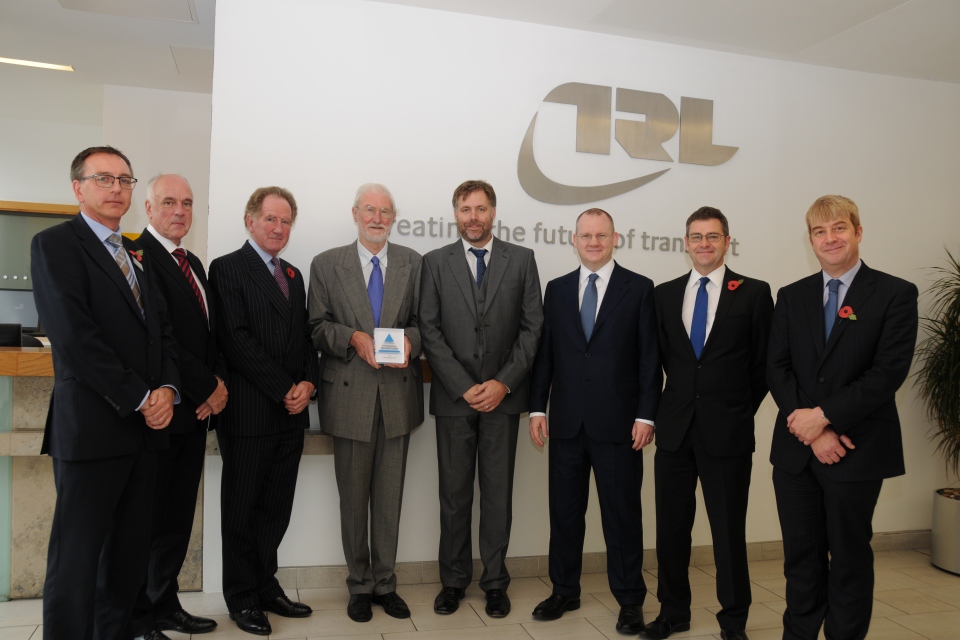 Being presented with the International Prince Michael International Road Safety Award