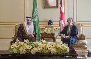 Prime Minister Theresa May with the Saudi Energy Minister.