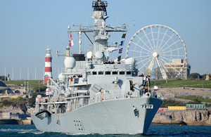 HMS Argyll sails past Plymouth Hoe [Picture: Leading Airman (Photographer) Joel Rouse, Crown Copyright/MOD 2013]