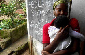 In rural Freetown, Sierra Leone, Save the Children, with support from the UK government, is leading a community sensitisation programme where community leaders are trained on how to spread the word about preventing Ebola. Picture: Save the Children