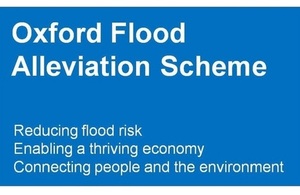 Oxford flood alleviation scheme banner.