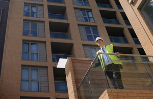 Chancellor of the Exchequer, George Osborne visiting a housing development in Lewisham.